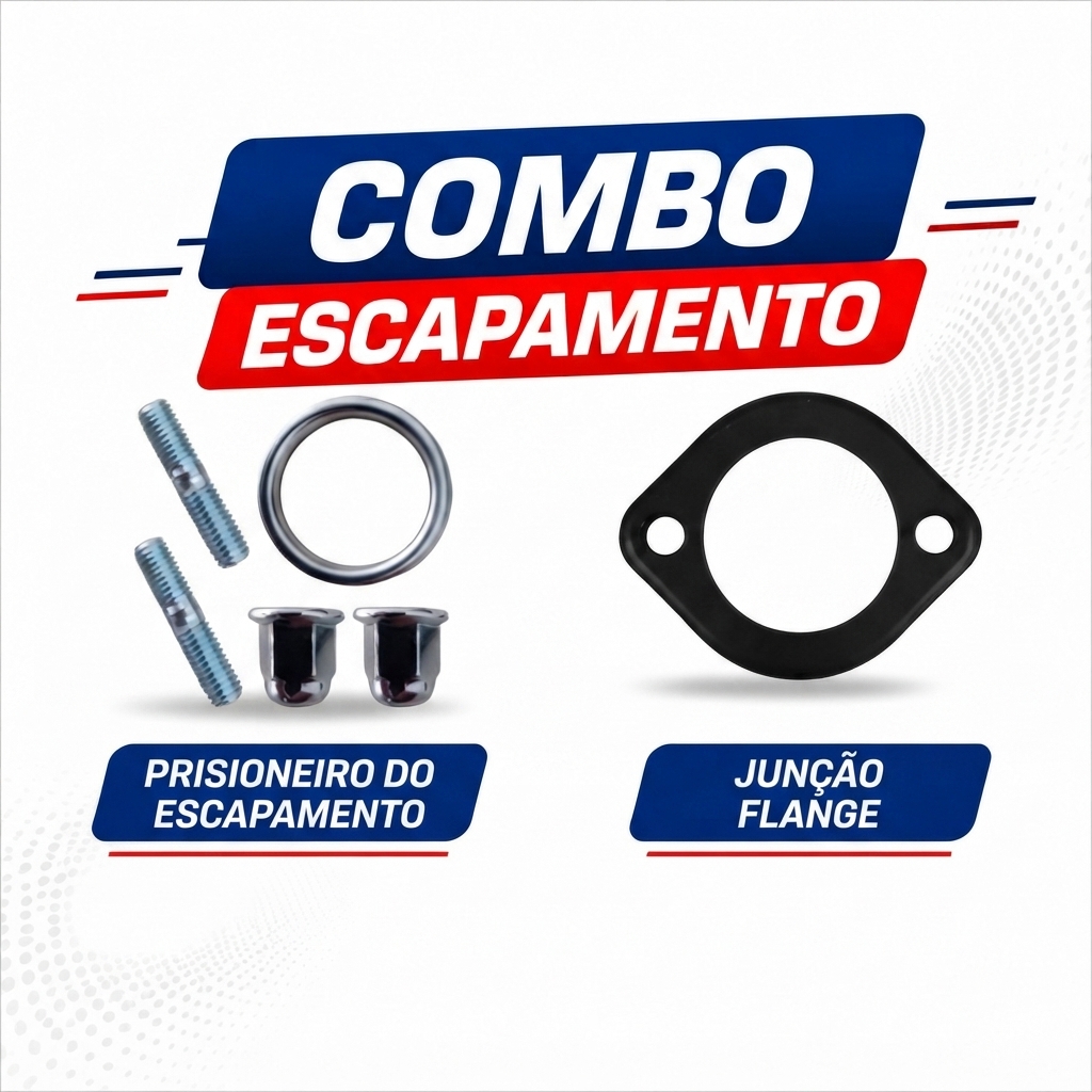 Combo Flange e Prisioneiro do Escapamento